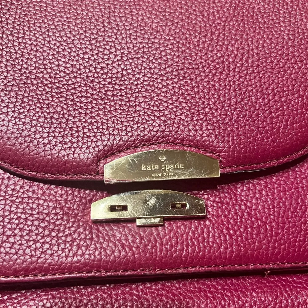 Kate Spade leather burgundy shoulder bag - Picture 3 of 5